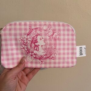 Wicked Pink Checkered Cosmetic Bag
